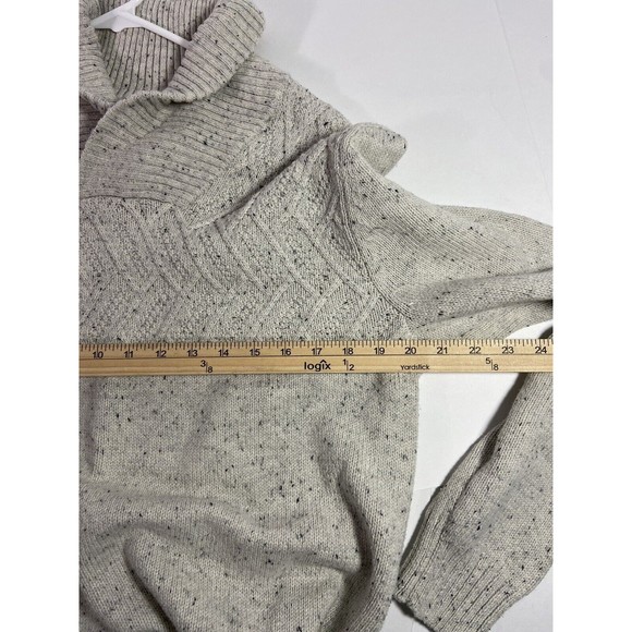 Chaps Mens Showl Neck Pullover Size Large Sweater Speckled Beige Textured Knit - Picture 4 of 6